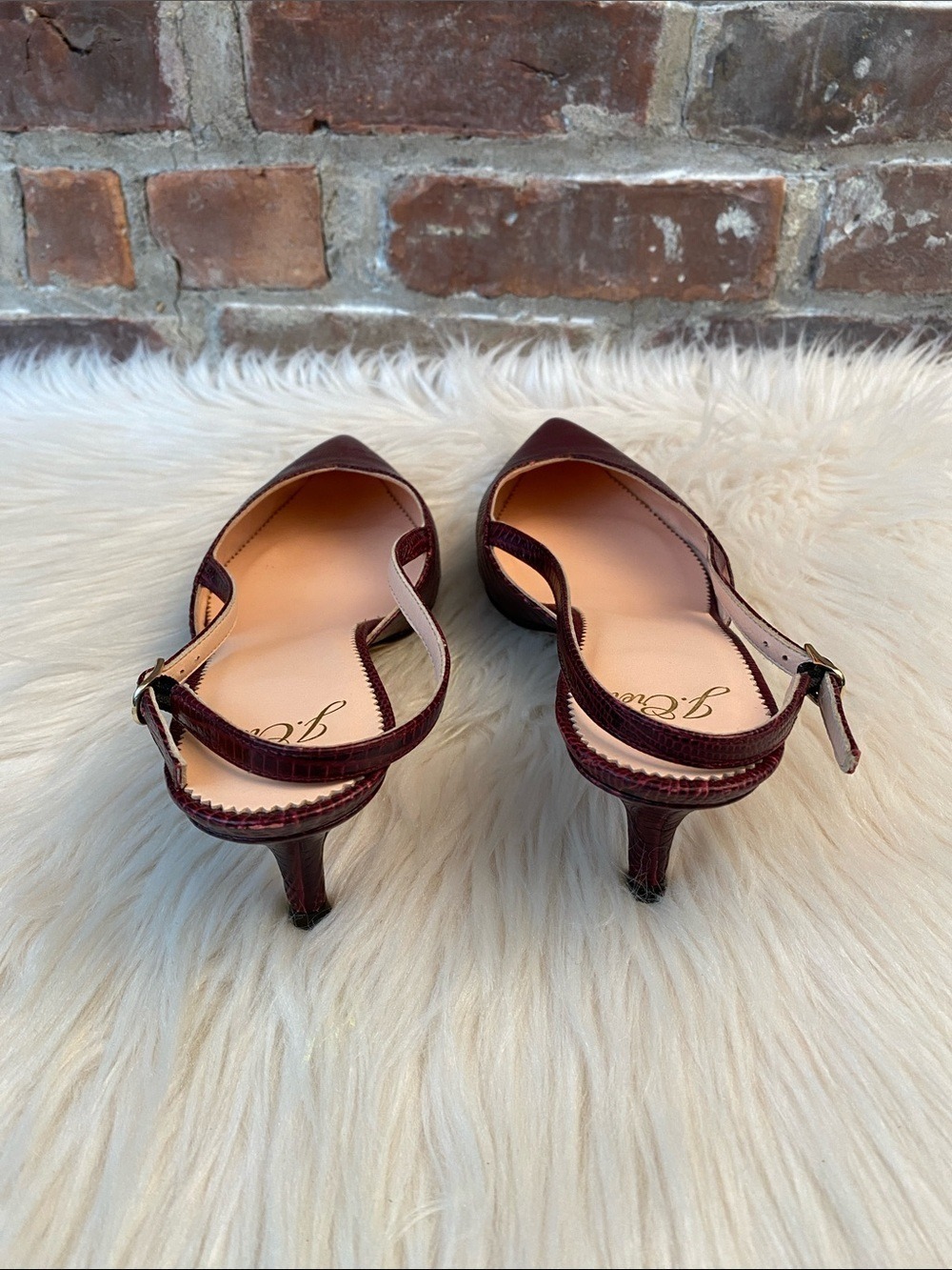 J. Crew Sophia Slingback Leather Kitten Heel Pumps, Size 7 - Picture 8 of 16